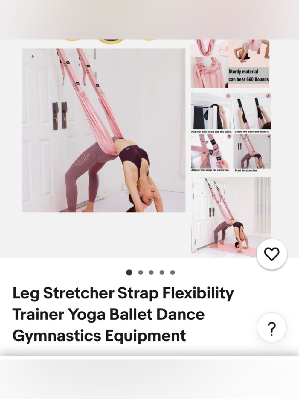 Leg Stretcher Strap Flexibility
Trainer Yoga Ballet Dance
Gymnastics purple